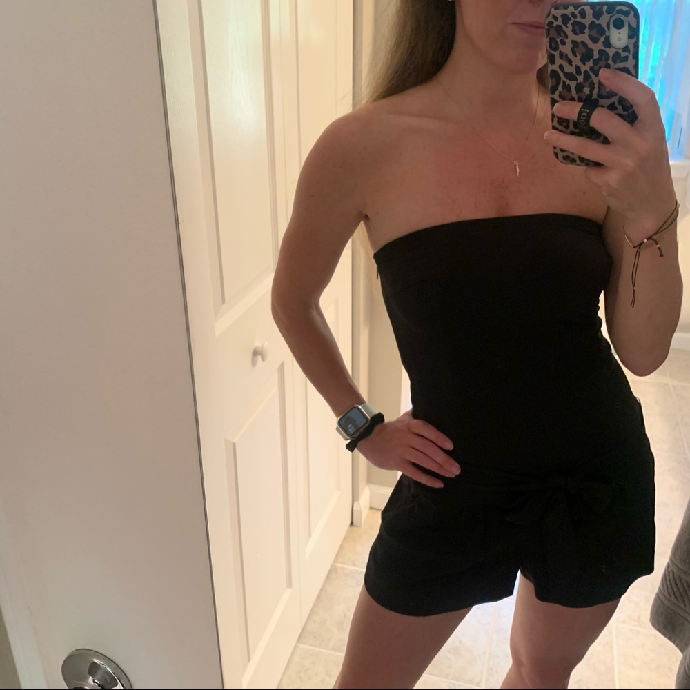 Express Strapless Black Romper - Picture 2 of 9